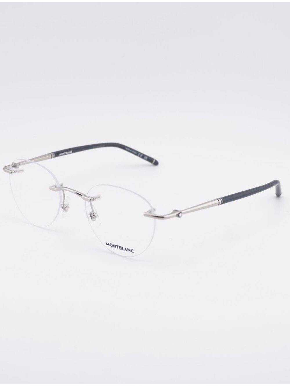 Montblanc MB0244O 002 Eyeglasses Silver 51mm Square Frame